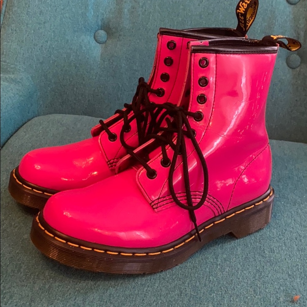 Dr Martens hot pink boots